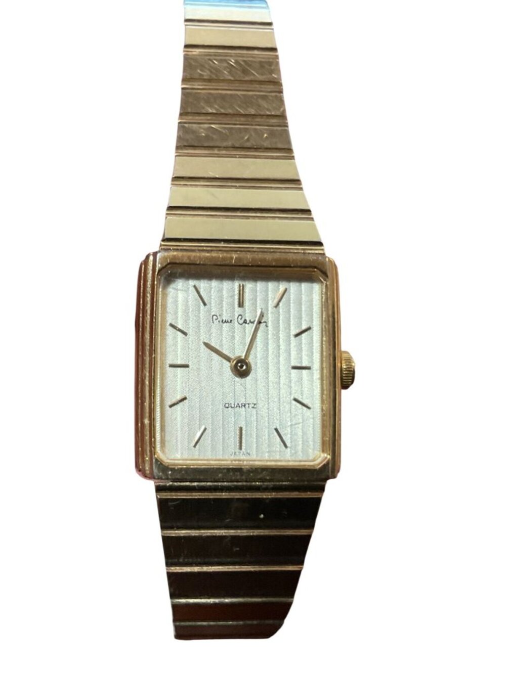 Vtg Pierre Cardin Ladies Gold Tone Quartz Watch Stainless Steel Needs Battery